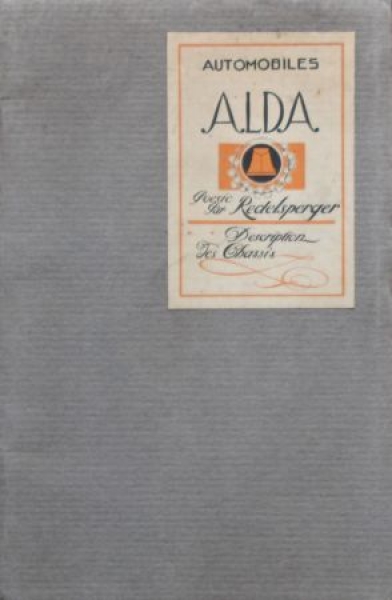 Alda Automobiles Fernand Charron Modelprogram 1920 Carbrochure (7902)